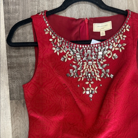 ☀️❄️Anthropologie Red Embellished Mini Dress - Picture 4 of 4